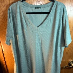 Women's Short Sleeve V-Neck Top - Teal
